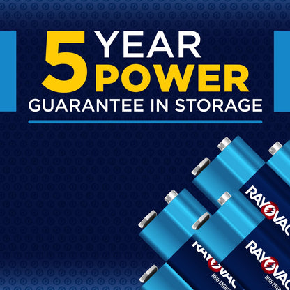 Rayovac High Energy 9V Batteries (8 Pack), Alkaline 9 Volt Batteries