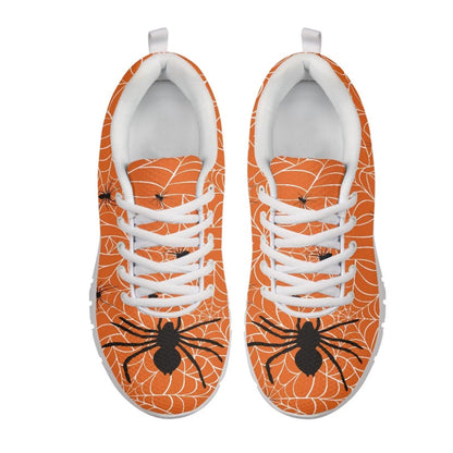 GIFTPUZZ Orange Web Men's Slip-On Sneakers Halloween Themed Lightweight Walking Shoes with Non-Slip Sole for Indoor/Outdoor Comfortable Casual Fashion Gifts for Halloween Size 45