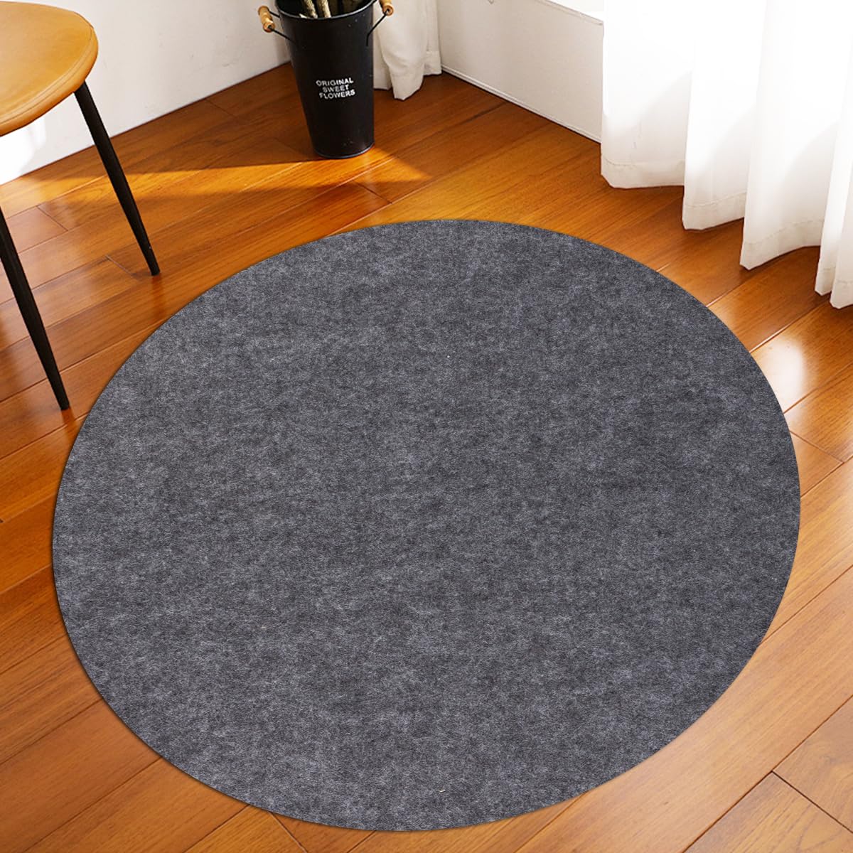 Waterproof Rug Pad Round 1/4 Thick Waterproof Non-Slip Rug Pad， Pad for Hardwood Floors， Rug Pads for All Floors and Finishes, Keeps Carpets in Place Soft and Safe（3FT）