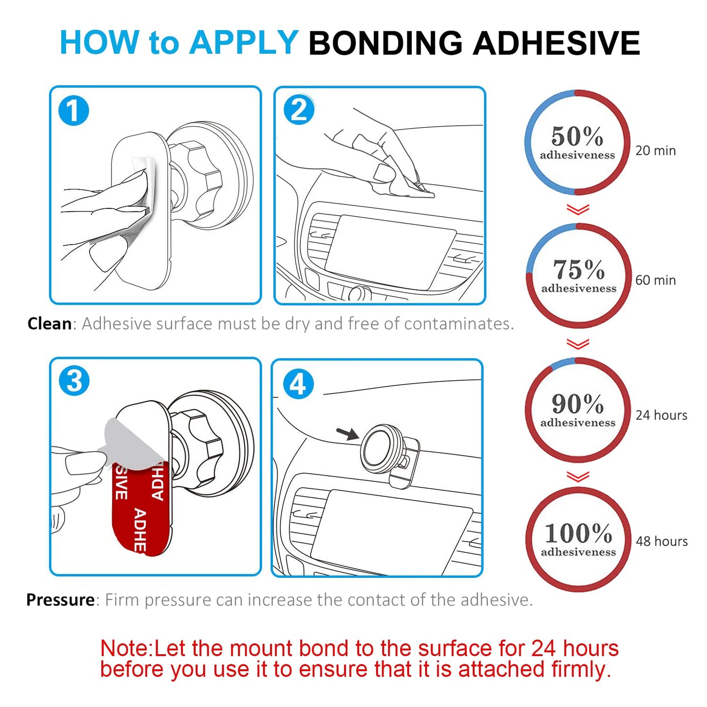 AZXYI Very High Bond Car Adhesive, 9 PCS Dashboard Sticky Adhesive Replacement, Double Sided Sticky Pads Sticker Tapes for Mounting Windshield Dashboard Magnetic Phone Car Mount and Dash Cam