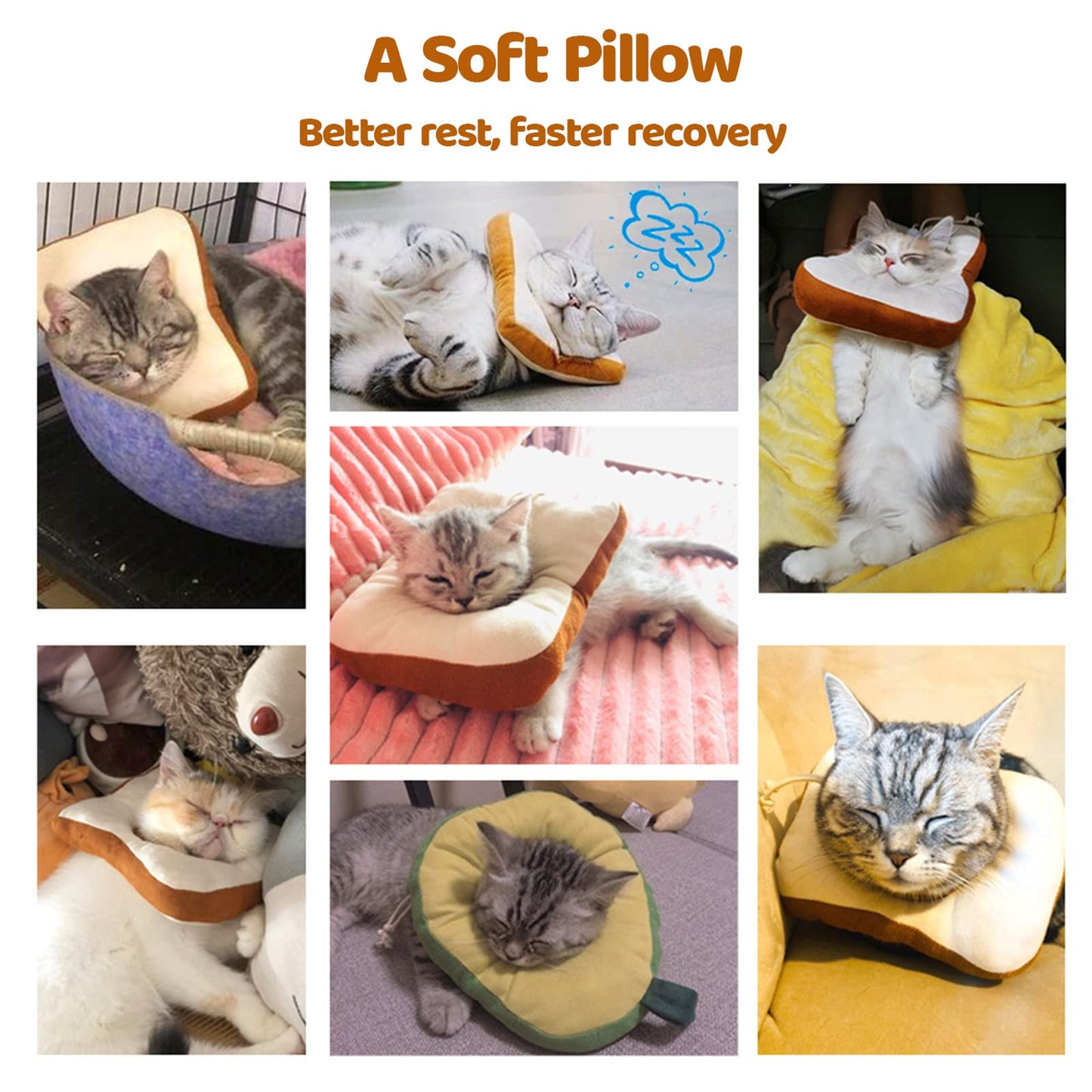 Amakunft Adjustable Cat Cone Collar Soft, Cat Recovery Collar, After Surgery Neck Cone, Elizabethan Collar for Kitten