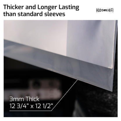 Hudson Hi-Fi Vinyl Record Outer Sleeve Covers - 250 Pack - Premium Crystal Clear Sleeves - Protect Your LP Albums from Scratches, Dirt & Dust - 3 Layers of 30µm Thick No-Acid Exterior Disc Cover