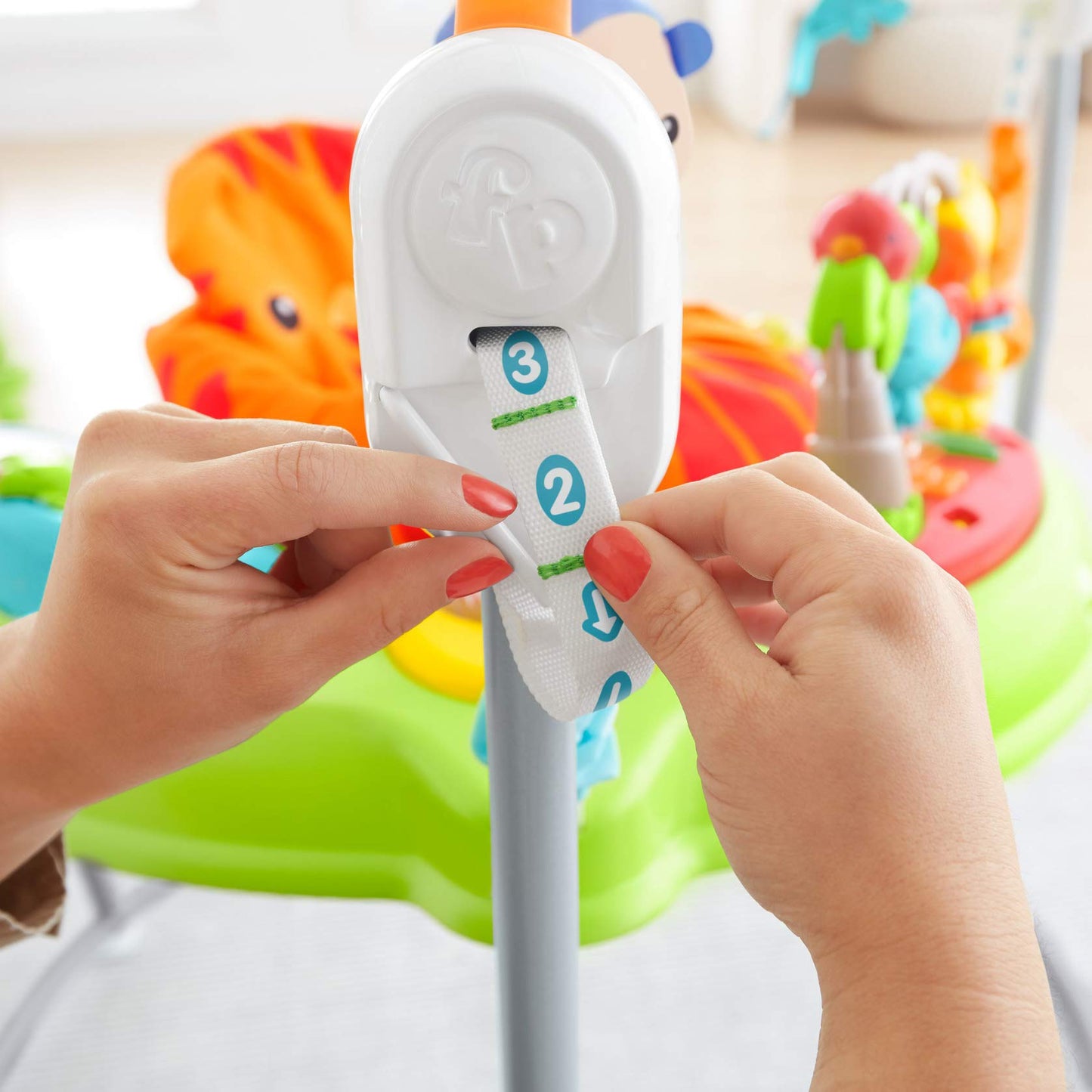 Fisher-Price Baby Bouncer Tiger Time Jumperoo Musical Activity Center with Lights Sounds & Developmental Toys