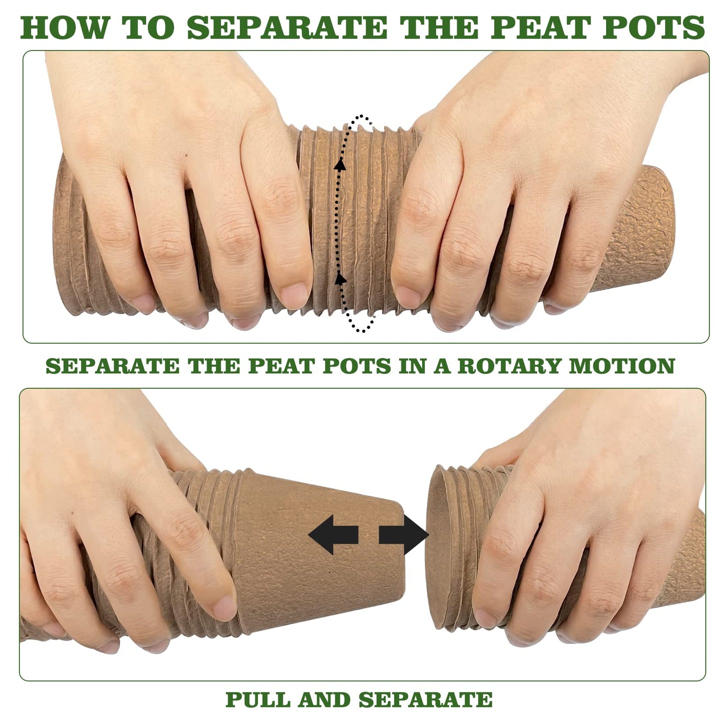 40Pcs 3.15 Inch Peat Pots, Biodegradable Eco-Friendly Round Plant Seedling Starters Kit, Seed Germination Trays with 10 Plant Labels for Flower Vegetable Tomato Saplings & Herb Seed Germination