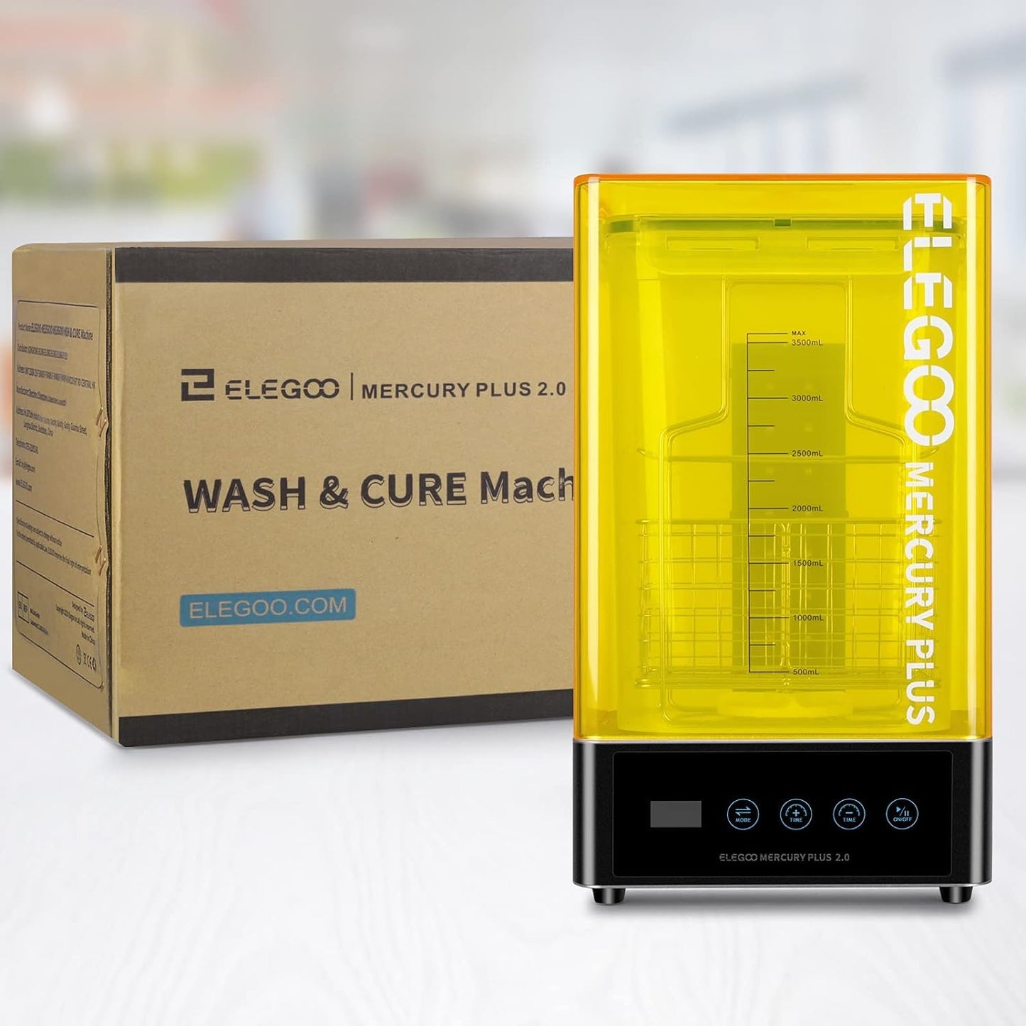 ELEGOO Mercury Plus 2 in 1 Wash and Curing Machine Station V2 for Mars Photon S Photon Mono LCD/DLP/SLA 3D Printers Printed Models