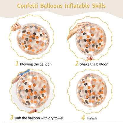 161pcs Black White Orange Balloons Arch Kit,Black Orange With 3pcs Starburst Foil Balloons for Birthday Graduation Halloween Thanksgiving Day Party Decorations