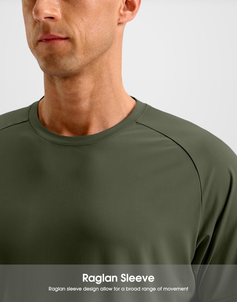 Soothfeel Mens Workout Shirts Quick Dry Athletic Running T-Shirts Short Sleeve Cooling Moisture Wicking Gym Active Tee Tops Olive XL