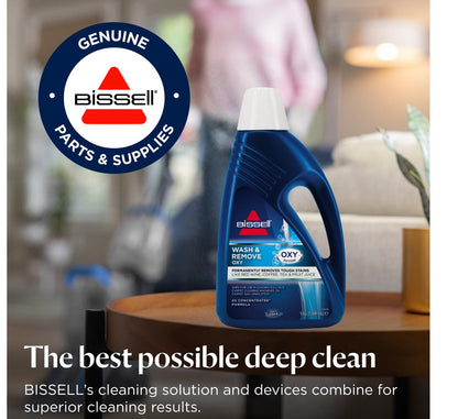 BISSELL Wash & Remove Deep Clean + Oxy, Carpet Stain Remover, Carpet Cleaner Solution, Upholstery Shampoo for Use with All Leading Upright Carpet Washers, 1.5L, 1265E