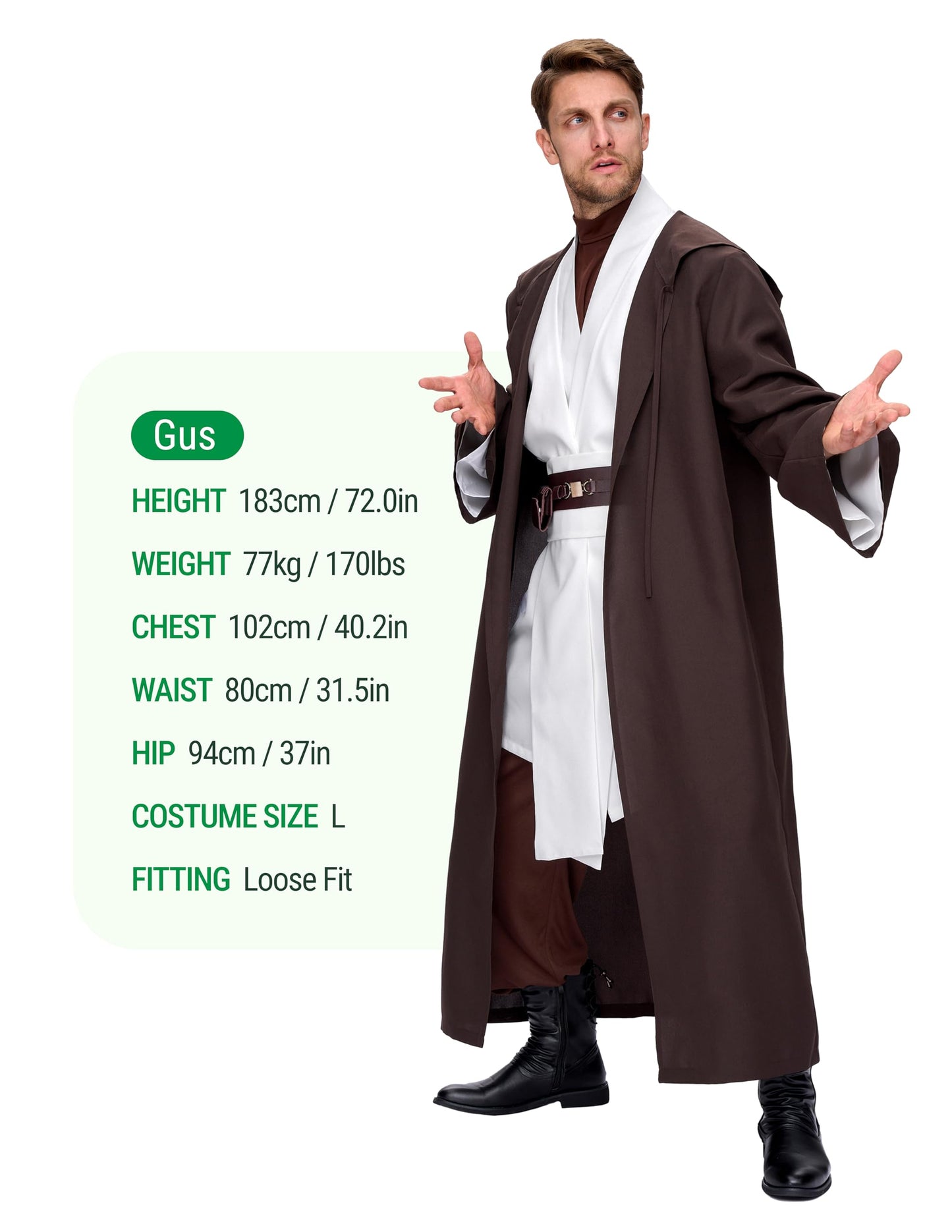 Spooktacular Creations Halloween Mens Tunic Hooded Cloak, Knight Costume Men, Tunic Hooded Robe Set with Pants, Halloween Costumes Adult for Cosplay (Medium)