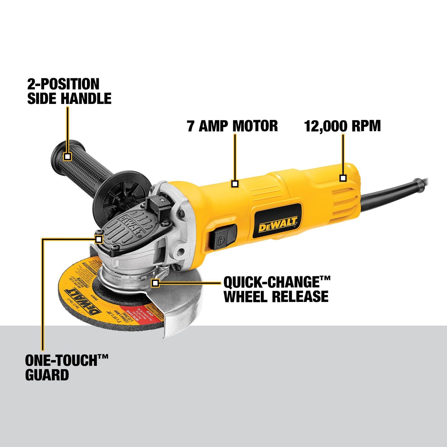 DEWALT Angle Grinder, One-Touch Guard, 4-1/2 -Inch (DWE4011)