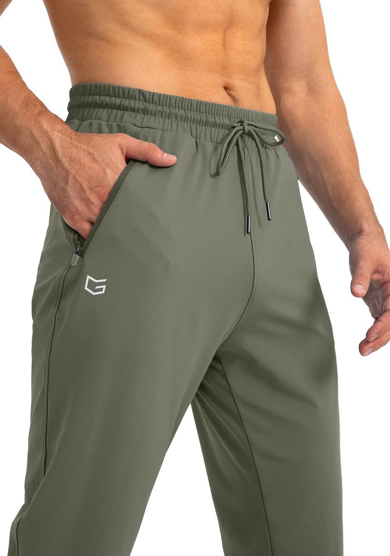 G Gradual Men's Sweatpants with Zipper Pockets Tapered Joggers for Men Athletic Pants for Workout, Jogging, Running (Sage Green, 3X-Large)