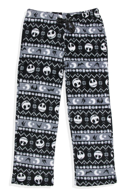 The Nightmare Before Christmas Women's Jack Skellington FairIsle Minky Plush Pajama Pants (X-Large)