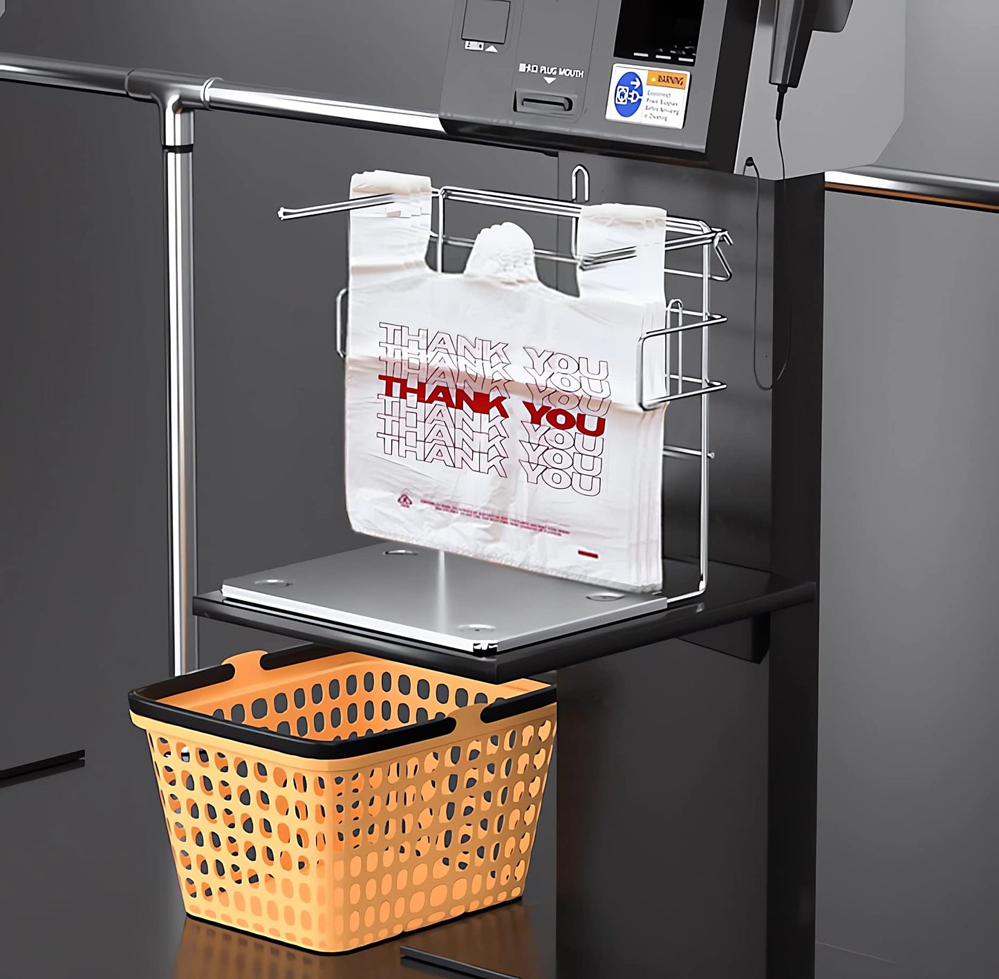 TashiBox Plastic bags with handles，thank you bags，Measures 11.5" X 6.25" X 21", 15mic, 0.6 Mil (400 Count),Reusable and Disposable Grocery Bags