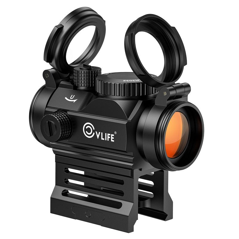 CVLIFE FoxSpook Motion Awake Red Dot Sight, 2 MOA Red Dot Scope Auto On & Off, 1x20mm Red Dot Optics with Low Profile and Lower 1/3 Co-Witness Mount, Flip Lens Covers and Anti-Reflection Device
