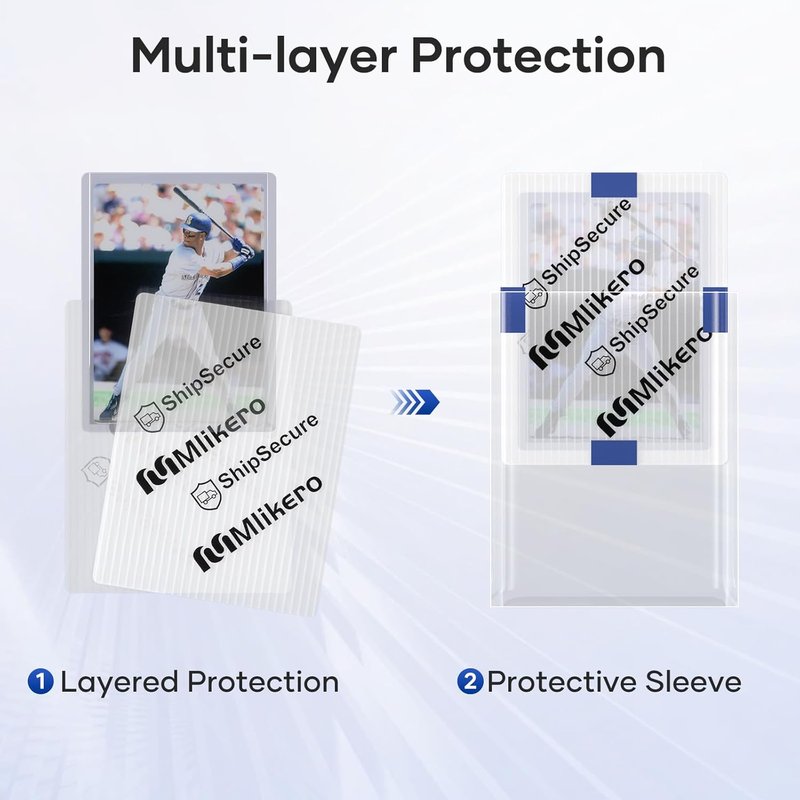 Trading Card Shipping Protectors - 120 Pack Plastic Sleeves with Tape Rolls | 3.5'' x 4.5'' Size for Safe Mailing