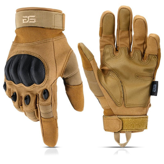 Glove Station Gloves for Men – Touchscreen Utility Gear with Hard Knuckle Protection Used in Motorcycle, Airsoft, & Outdoor Work Tan - Hard Knuckle Small