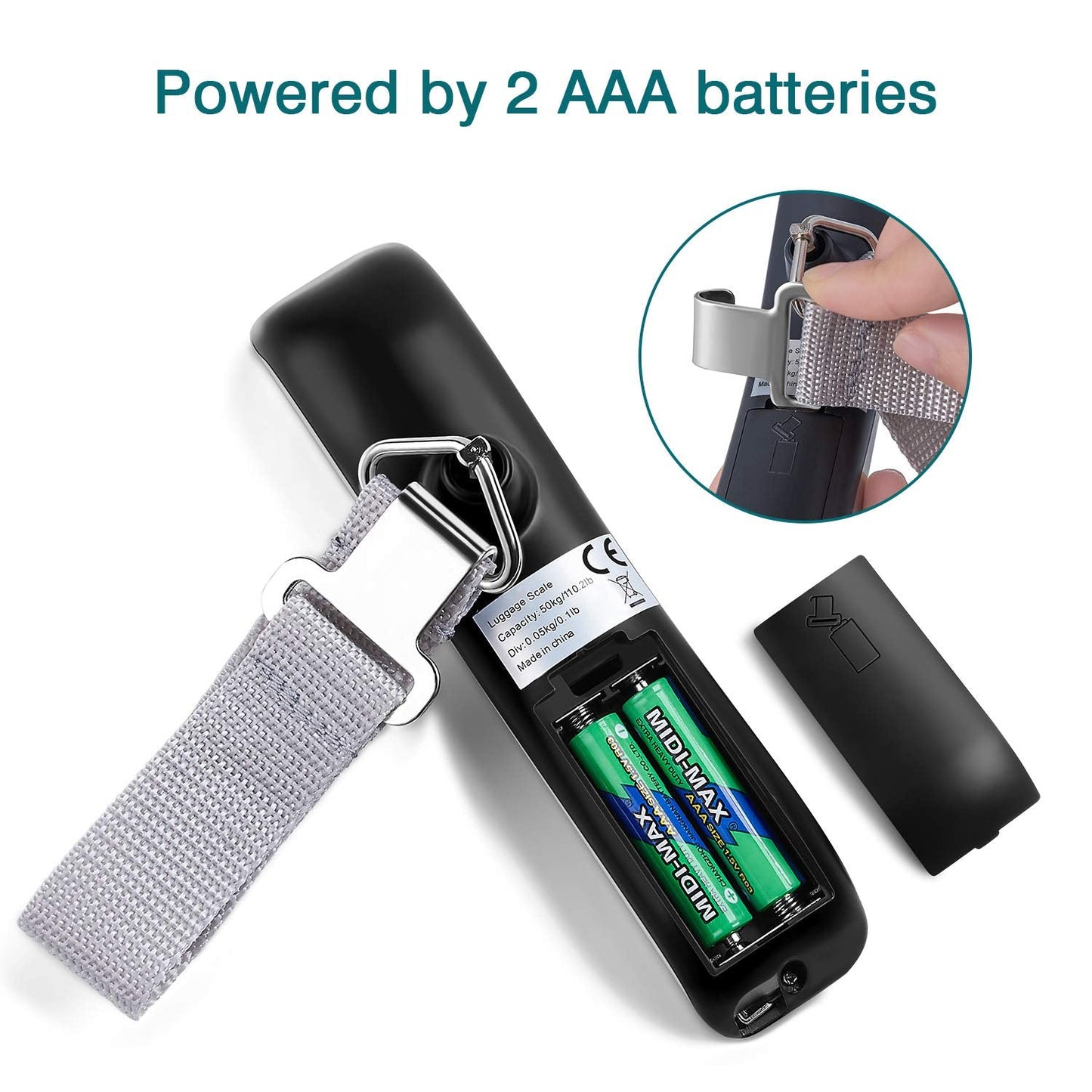 Digital Luggage Scale, WGGE Travel Luggage Weight Scale, Max 110lbs/50kg Baggage Scale with Backlit LCD Display