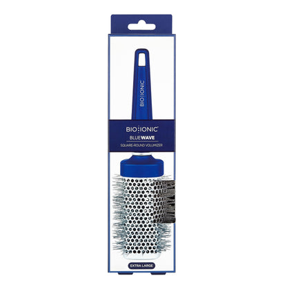 Bio Ionic BlueWave Conditioning Square-Round Brush – Create Volume & Smooth Hair Quickly, Crimped Bristles Add Root Tension, Styling Brush For Bouncy Blowouts, All Hair Types & Textures