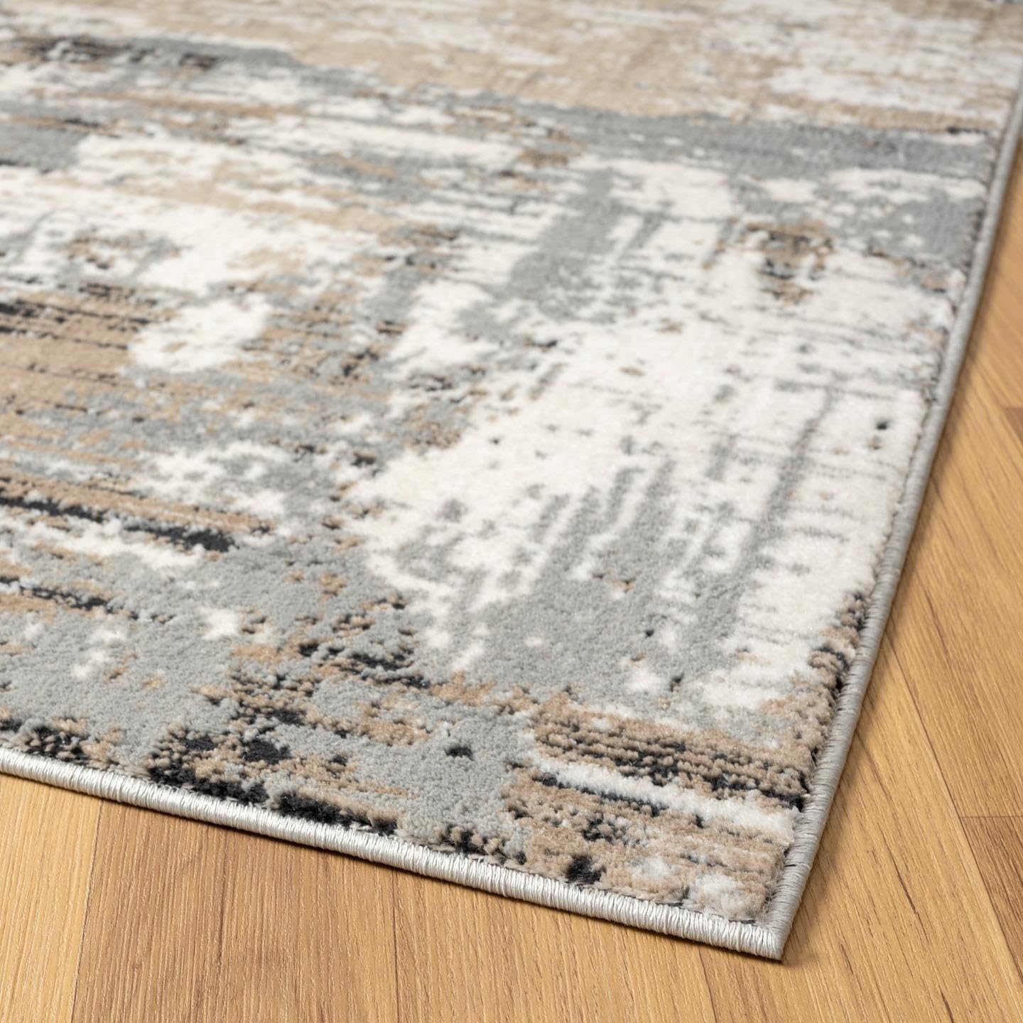 LUXE WEAVERS?Abstract Distressed Beige 8x10 Area Rug