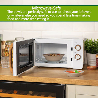 Homestockplus 16 Oz Disposable Paper Bowls - Heavy Duty Small Disposable Bowls - Made from Natural Bagasse for Cereal, Rice, French Fries - Convenient and Compostable [100/Pack]