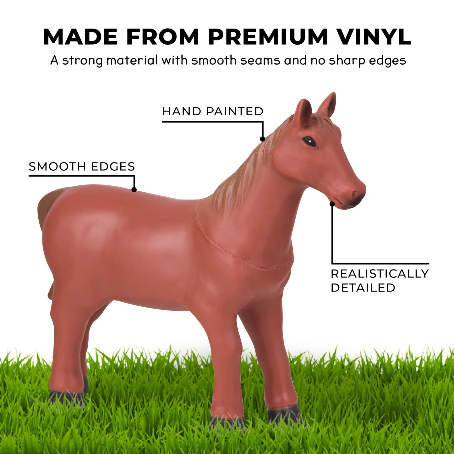 Learning Minds Set of 8 Jumbo Farm Animal Figures - Farm Animals For 1, 2, 3 Year Olds - Toy Animals For Kids Age 18 Months Plus - Toys For 1 Year Old Boys