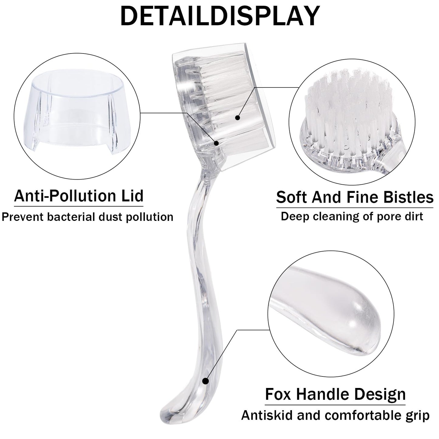 4 Colors Facial Cleansing Brush, Beomeen Face Scrubber Exfoliating Brush Face Wash Scrub Exfoliator for Skin Care, Makeup Removal (Blue, Pink, Purple, Clear)