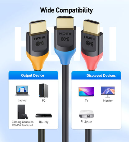 Cable Matters 3-Pack High Speed HDMI Cable 3 ft with 4K @60Hz, 2K @144Hz, FreeSync, G-SYNC and HDR Support for Gaming Monitor, PC, Apple TV, and More