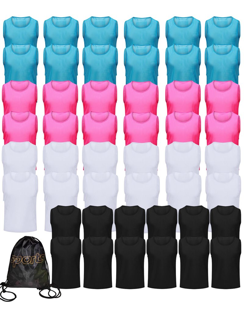 PULUOMASI 12/24/48PCS Pinnies Youth Team Pennies for Sports Kids and Scrimmage Vests for Soccer Basketball Jersey Practice