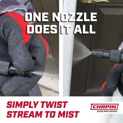 Chapin 10031 2 Liter/.52 Gallon Handheld Multi-Purpose Garden Pump Sprayer with Adjustable Nozzle Thumb Trigger with Lock-on Feature, Translucent White