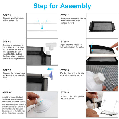 Cat Window Perch, Cat Hammock Window Seat w/Free Fleece Blanket 2025 Latest Screw Suction Cups Extra Large Sturdy Cat Bed Cat Resting Seat Hold Two Large Cats White Indoors (One Extra Suction Cup