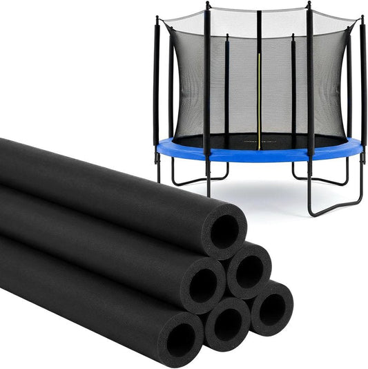 Trampoline Pole Covers - 35.4 Inch Foam Sleeves for Safety | Black, 1.26 Inch Diameter