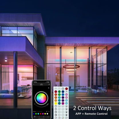 HOVVIDA LED Strip Light Lights 30M, 30 LEDs/Meter, 24V RGB LED Strip, 900 LEDs, 2x15M, APP and Remote Control, Music Mode, Timer Mode, LED for Bedroom, Living Room, Kitchen, Party