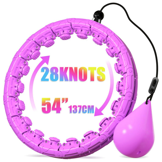 Argvsde Weighted Hula Infinity Fitness Hoop for Adult Weight Loss, 2 in 1 Smart Fitness Workout Hula Circle Hoops with 28 Detachable Knots, Exercise Fit Hoop Suitable for Women and Beginners