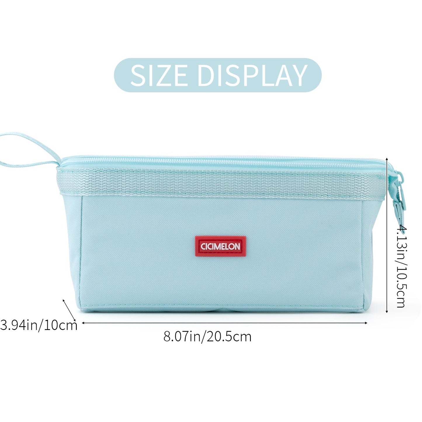 CICIMELON Pencil Case Large Capacity Pencil Pouch Pen Bag for School Teen Girl Boy Men Women (Blue)