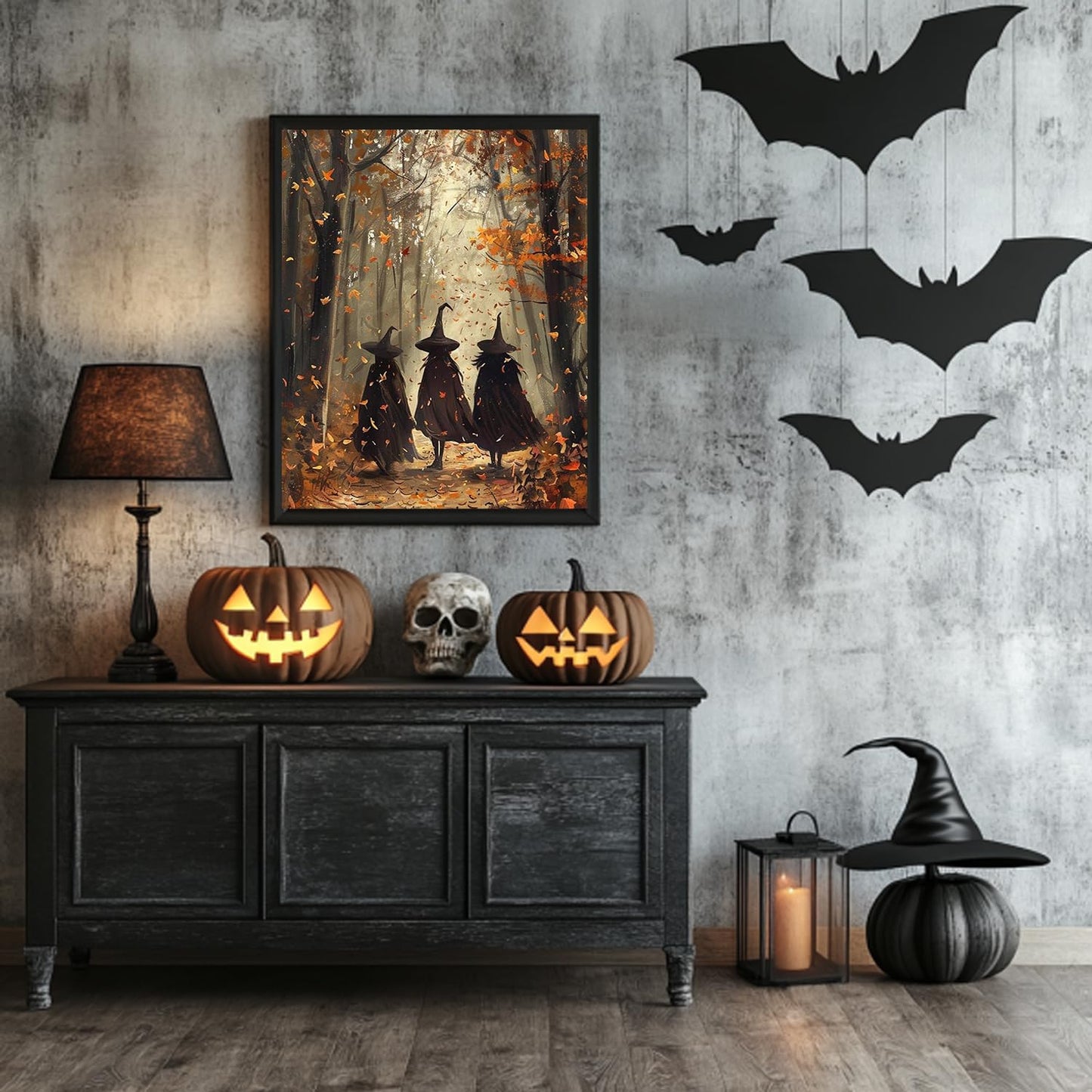 Reivworl Halloween Paint by Numbers Kit for Adults, Witch Paint by Numbers, Adult Paint by Number Kits for Gifts and Home Wall Decor 16x20 Inch