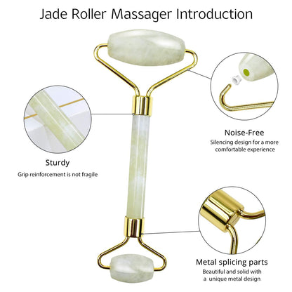 BAIMEI IcyMe Gua Sha & Jade Roller Facial Tools Face Roller and Gua Sha Set for Puffiness and Redness Reducing Skin Care Routine, Self Care Gift for Men Women - Green