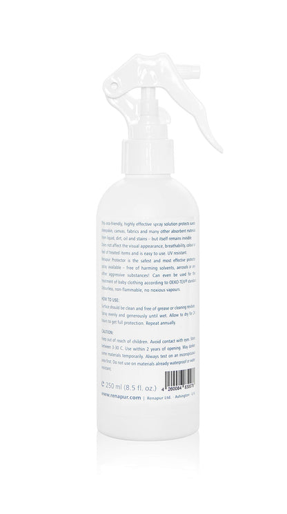 Renapur Suede, Nubuck, Fabric Waterproofing/Stain Protection — Eco-Friendly, Non-Toxic, for Shoes, Boots, Trainers & Clothing (250ml Spray Bottle)