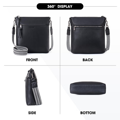 Roulens Trendy Crossbody Bag for Women,Lightweight Medium Crossbody Purse Soft Leather Women's Shoulder Handbags with Adjustable Wide Strap