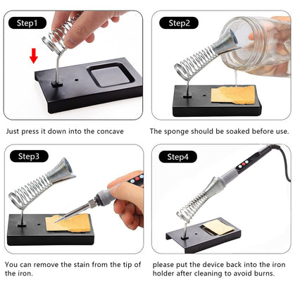 Soldering Iron Kit, 90W Adjustable Temperature Soldering-Iron Gun Kit Welding Tool with 5 Soldering Tips, Desoldering Pump, Tin Wire Tube, Stand, Tweezers