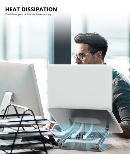 BoYata Laptop Stand, Laptop Holder, Multi-Angle Stand with Heat-Vent, Adjustable Notebook Stand for Laptop up to 17 inches, Compatible for MacBook Pro/Air, Surface Laptop, and so on (Space Gray)