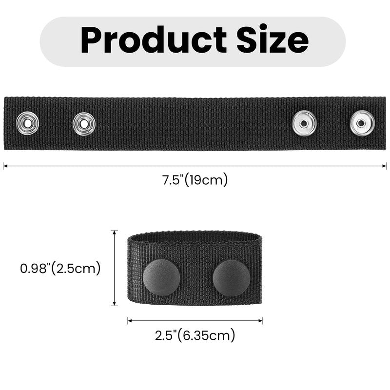 6 PCS Duty Belt Keepers, Tactical Gear Accessories, Nylon Double Snaps for 2"-2.25" Belts Fixing Police Belt Accessories, Belt Keepers for Police Officers, Firefighters, Prison Guards