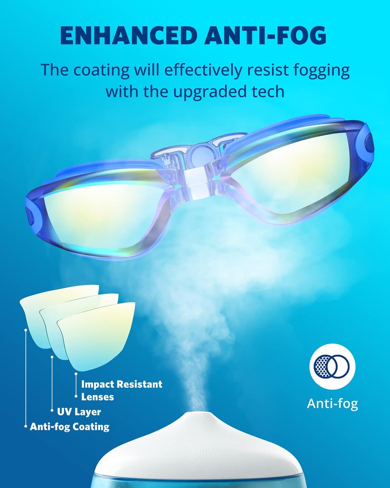 Aegend Swim Goggles, Swimming Goggles No Leaking Anti Fog UV Protection Triathlon Swim Goggles with Free Protection Case for Adult Men Women Youth Kids Child, 9 choices