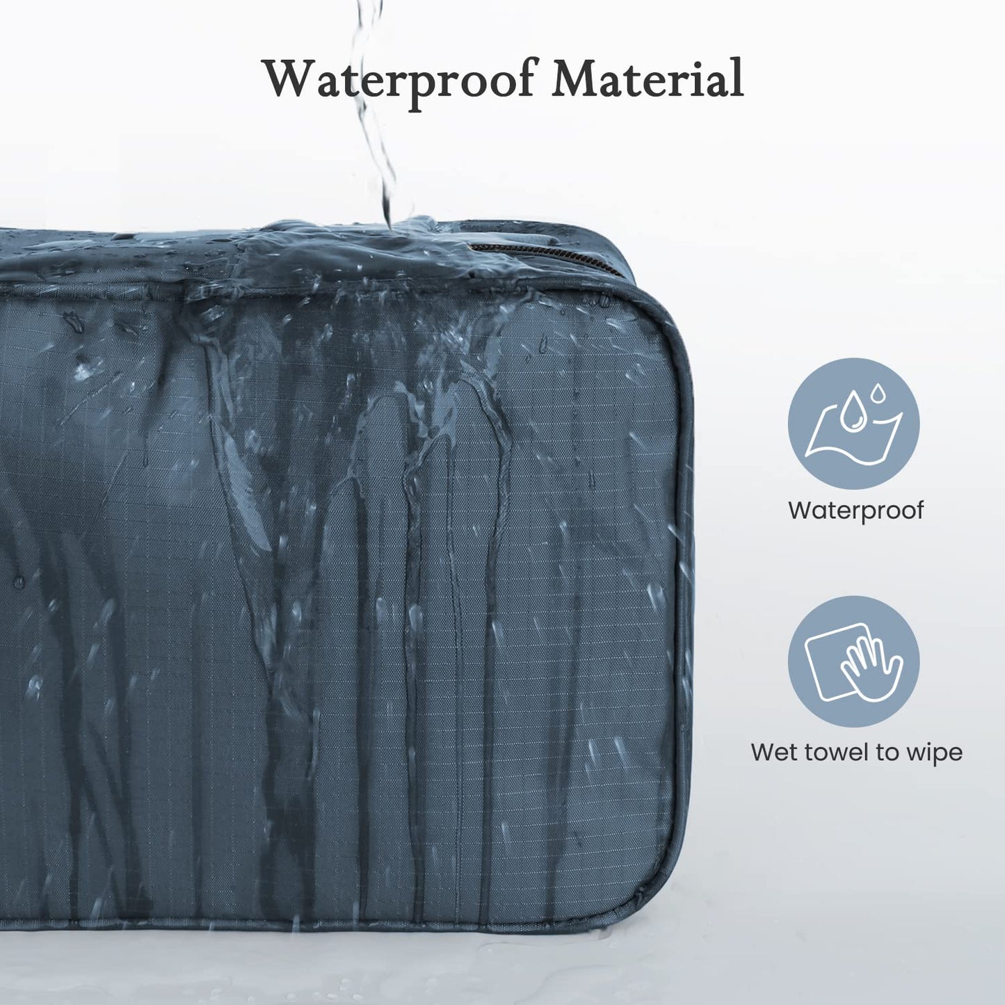 Maliton Toiletry Bag, Hanging Toiletry Bag, Foldable Makeup Bag with 4 Compartments, Waterproof Wash Bag for Business Trip, Vacation and Bathroom for Makeup Bag & Shower Bag（Navy Blue）