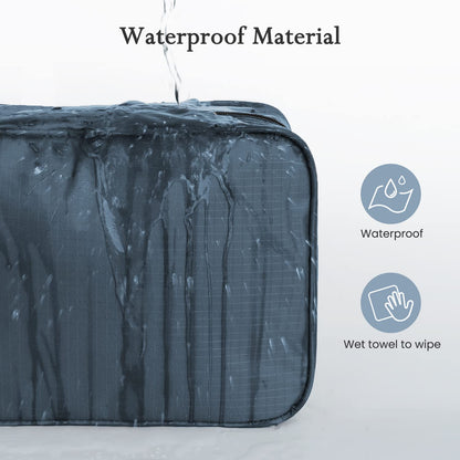 Maliton Toiletry Bag, Hanging Toiletry Bag, Foldable Makeup Bag with 4 Compartments, Waterproof Wash Bag for Business Trip, Vacation and Bathroom for Makeup Bag & Shower Bag（Navy Blue）