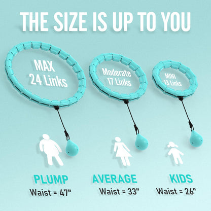 JKSHMYT Smart Weighted Fit Hoop Plus Size for Adults Weight Loss, Hula Circle-2 in 1 Infinity Fitness Hoop, 24 Links Detachable & Size Adjustable, with Waist Trainer for Women