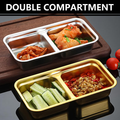 4PCS Reusable Snack Containers with Lids - Stainless Steel Bento Box - Stainless Steel Food Storage Containers - Dishwasher and Suitable for Kitchen Snacks Dips Take Out Travel and Outdoor Camping