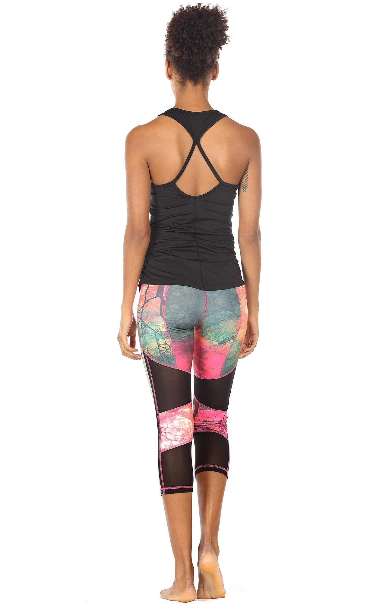 icyzone Woemen's Soft Racerback Workout Yoga Fitness Sports Tank Top (M, Black)