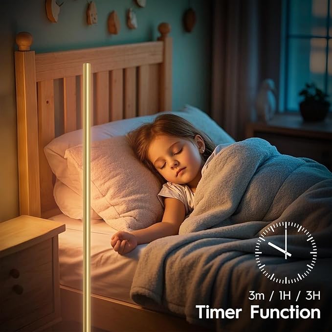 LED Corner Floor Lamp for Living Room, Dimmable Light with Remote, 2700-6500k Stepless Adjustable Colors & Brightness, Modern Reading Bright Light, 58" Standing Lamp for Bedroom (Gold)