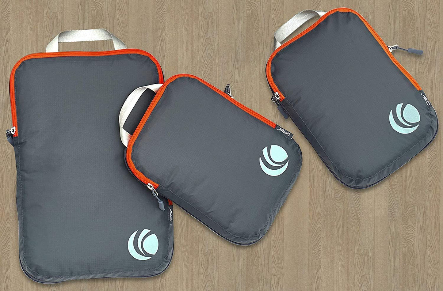 Cipway Compression Packing Cubes, 3 Set Compressible Packing Cubes Travel Organizer, Expandable Travel Essentials for Carry-On Luggage, Suitcase & Backpack (Grey)