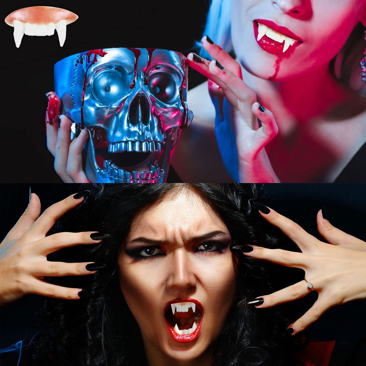 Sumind 22 Pieces Fake Ugly Teeth Halloween Vampire Fangs Teeth Gnarly Teeth Gag Teeth Vampire Denture Funny Teeth Halloween Decoration Theme Costume Party Favors